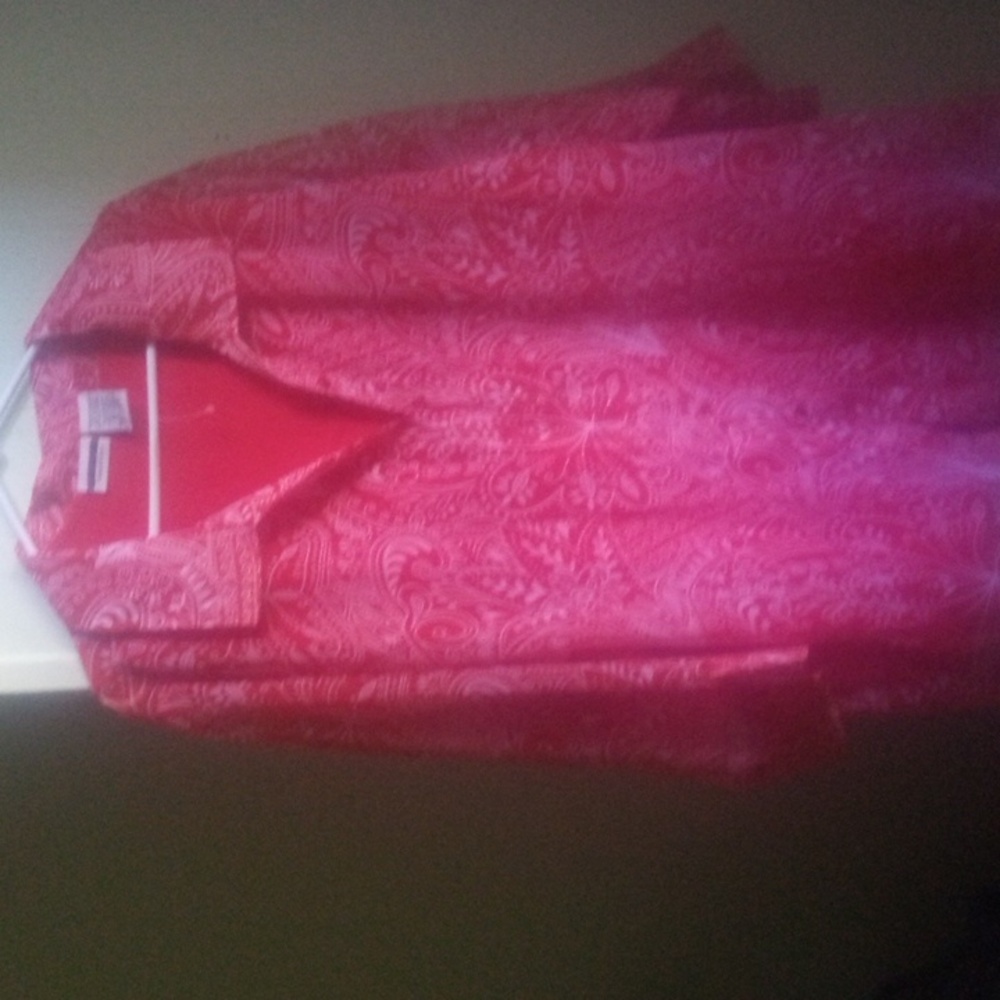 Red Paisley Button-Up Shirt